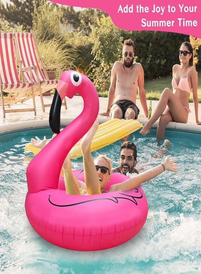 TRIVYOM Inflatable Flamingo Pool Float || 47" Flamingo Swim Tube Rings || Inflatable Floatie Tube || Blow Up Swim Ring, Outdoor Summer Pool Party Water Toy for Adults, Kids - 1Pcs - Image 2
